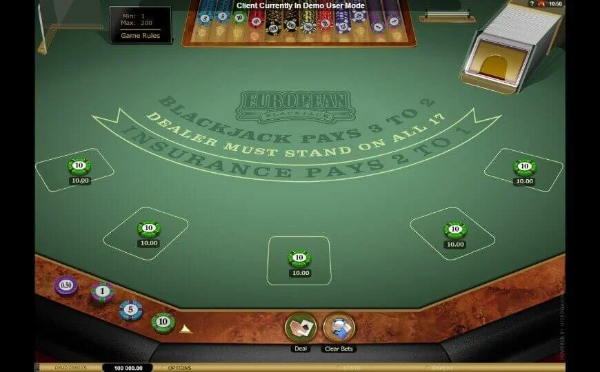 European Blackjack Multi Hand European Blackjack Multi Hand