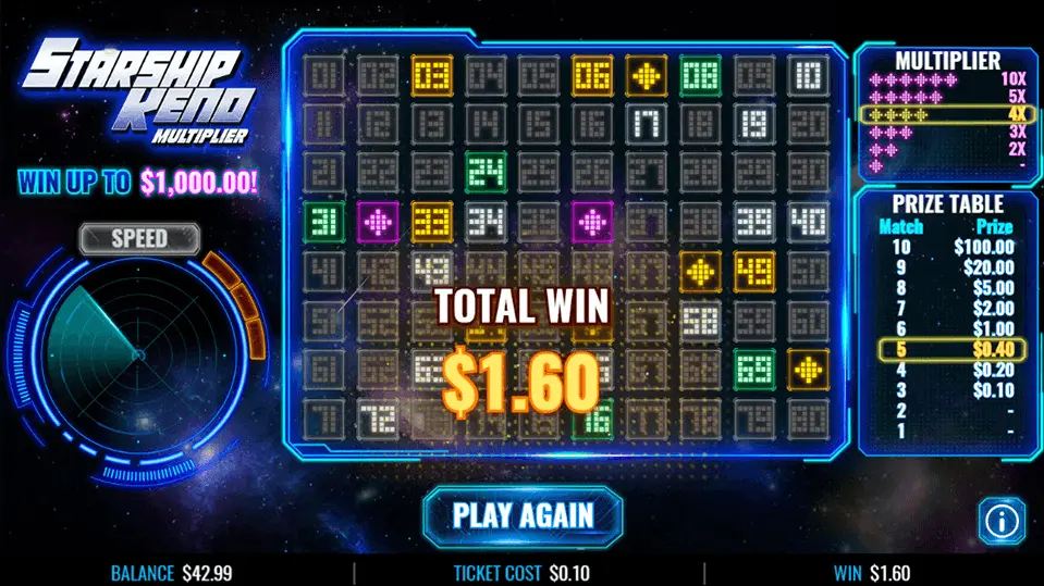 Starship Keno Starship Keno