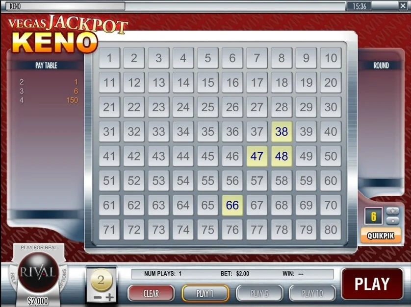 Vegas Jackpot Keno Vegas Jackpot Keno