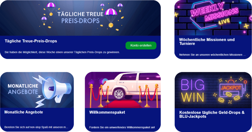 Promotionsgebote Promotionsgebote in Bluvegas Casino Online