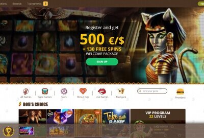 Bob Casino Homepage